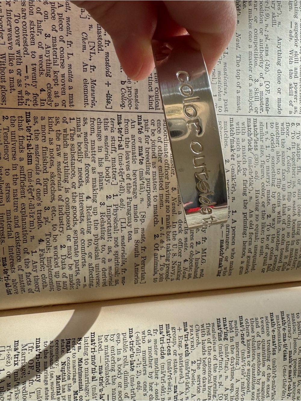 Color Outside The Lines Silver Logo Cuff Bracelet